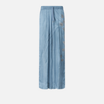 Pantaloni fluidi con stampa gioiello piazzata 106210A37N F15 PINKO Azzurro-denim sbiadito 