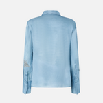 Camicia fluida con stampa gioiello piazzata 106211A37N F15 PINKO Azzurro-denim sbiadito 