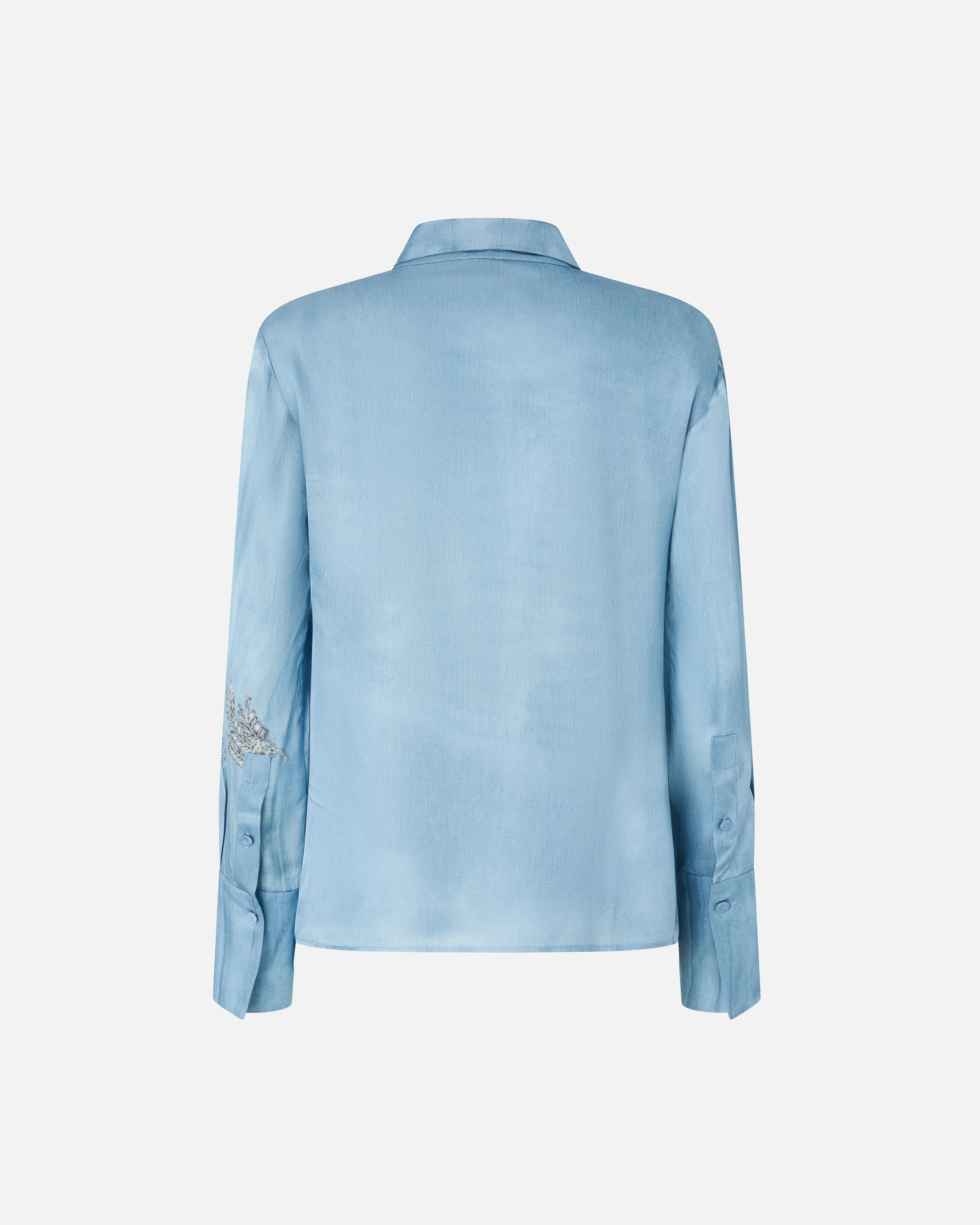 Camicia fluida con stampa gioiello piazzata 106211A37N F15 PINKO Azzurro-denim sbiadito 