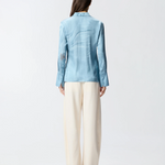 Camicia fluida con stampa gioiello piazzata 106211A37N F15 PINKO Azzurro-denim sbiadito 