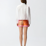 Camicia cropped in cotone con logo 106249A32L Z04 PINKO Bianco brill. 