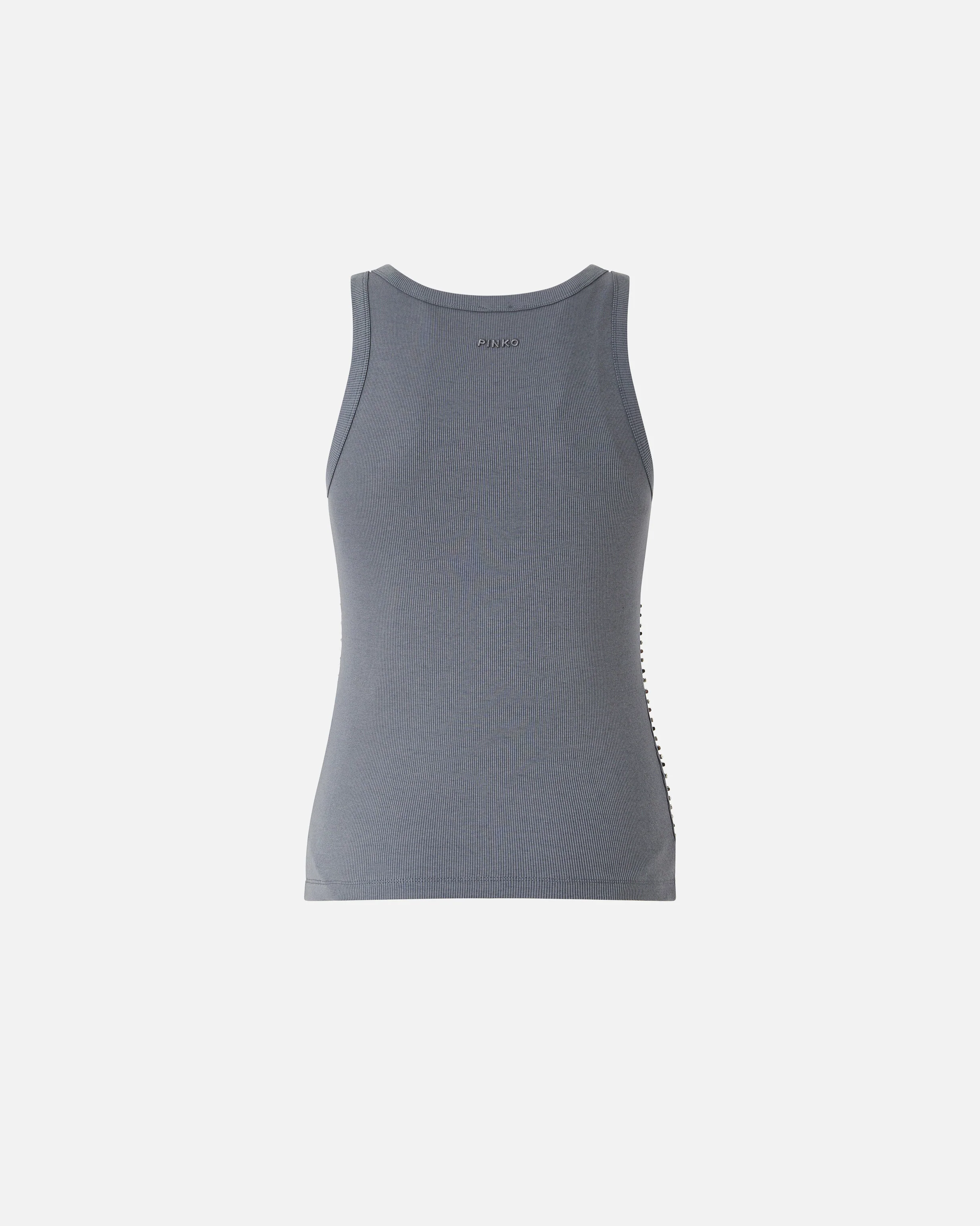 Top canotta con dettagli gioiello 106265A334 K05 PINKO Grigio asfalto 