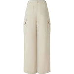 Pantaloni fluidi in cotone 106278A2ER C03 PINKO Beige g. maroso 