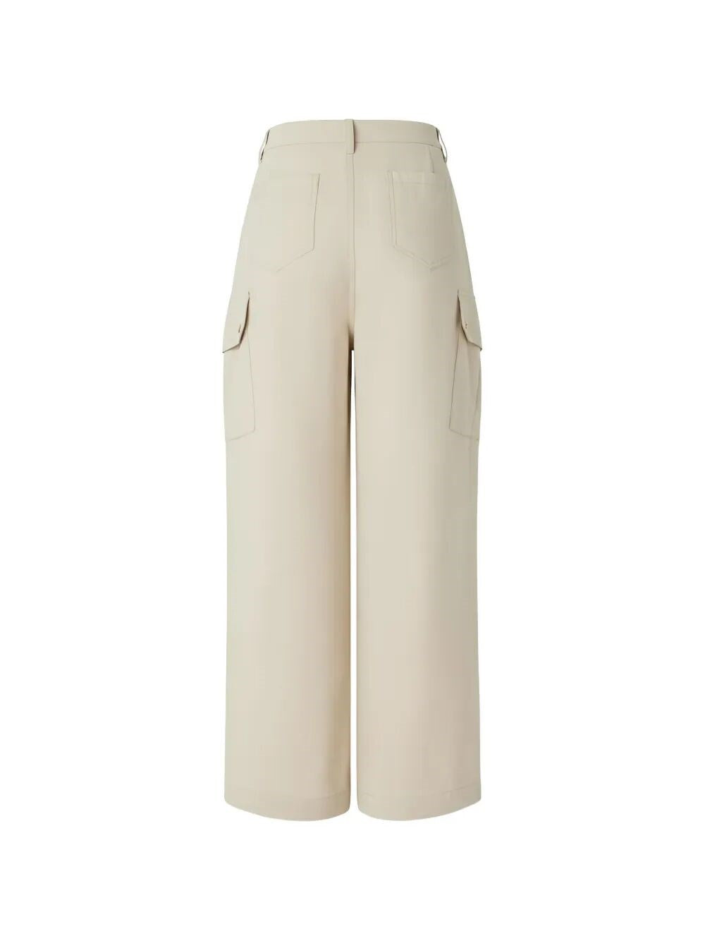 Pantaloni fluidi in cotone 106278A2ER C03 PINKO Beige g. maroso 