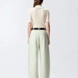 Maglia a costine con bordi gioiello 106287A343 C14 PINKO Bianco 