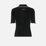 Maglia a costine con bordi gioiello 106287A343 Z99 PINKO Nero 