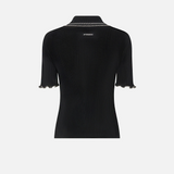 Maglia a costine con bordi gioiello 106287A343 Z99 PINKO Nero 