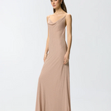 Abito slipdress lungo con strass 106299A32X Q24 PINKO Rosa sfinge 