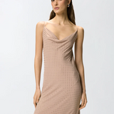 Abito slipdress lungo con strass 106299A32X Q24 PINKO Rosa sfinge 