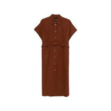 Abito in cotone 106309A2ER L78 PINKO Marrone terra x piante 