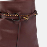 Borsa a secchiello in pelle 106339A0QO R49Q PINKO Burgundy wine antigue gold 