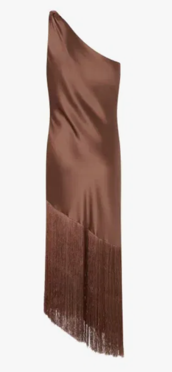 Abito smanicato in raso 106352A33D L50 PINKO Marrone-ghianda 