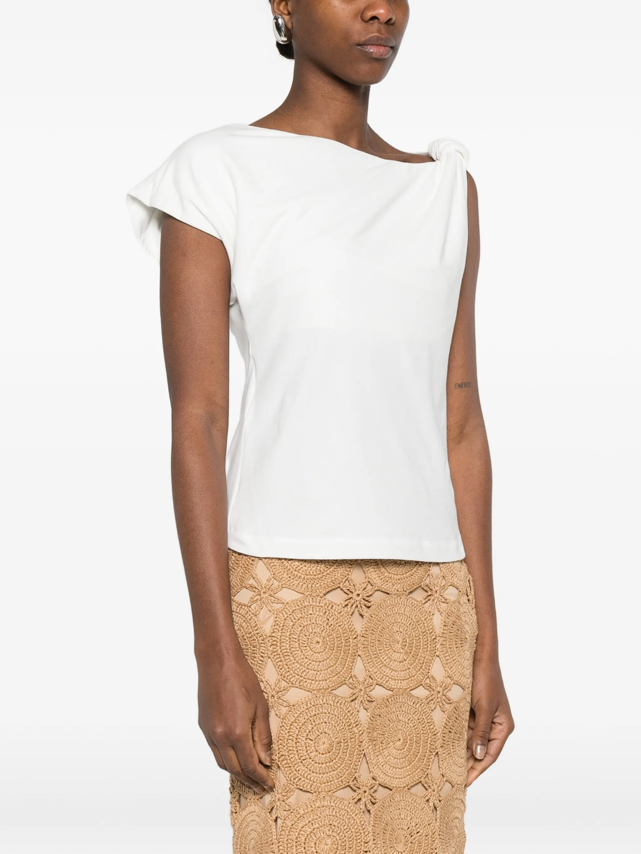 Blusa smanicata 106373A35D Z05 PINKO Bianco-biancaneve 