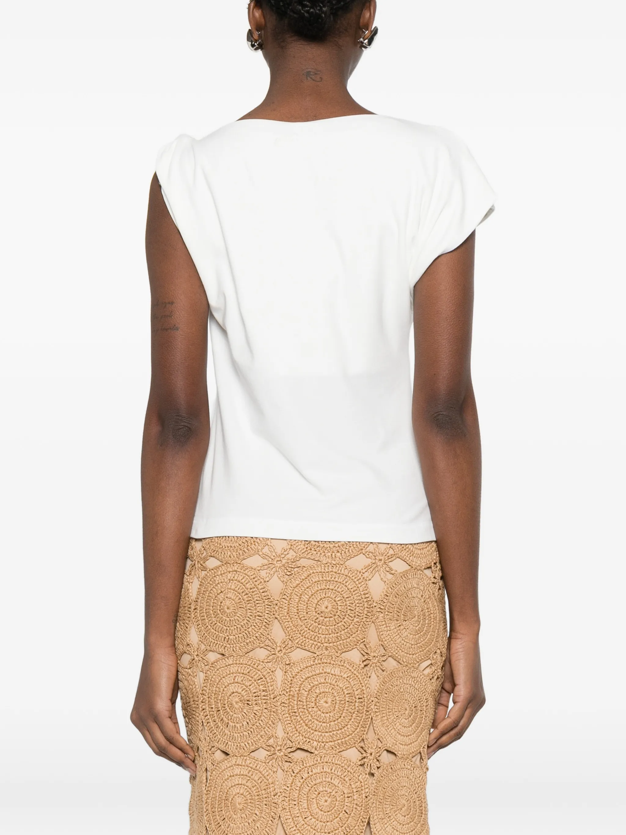 Blusa smanicata 106373A35D Z05 PINKO Bianco-biancaneve 