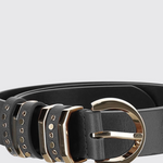 Cintura in pelle con borchie 106426A2QK Z99L PINKO Nero-light gold 