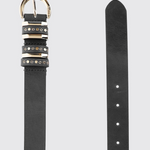 Cintura in pelle con borchie 106426A2QK Z99L PINKO Nero-light gold 