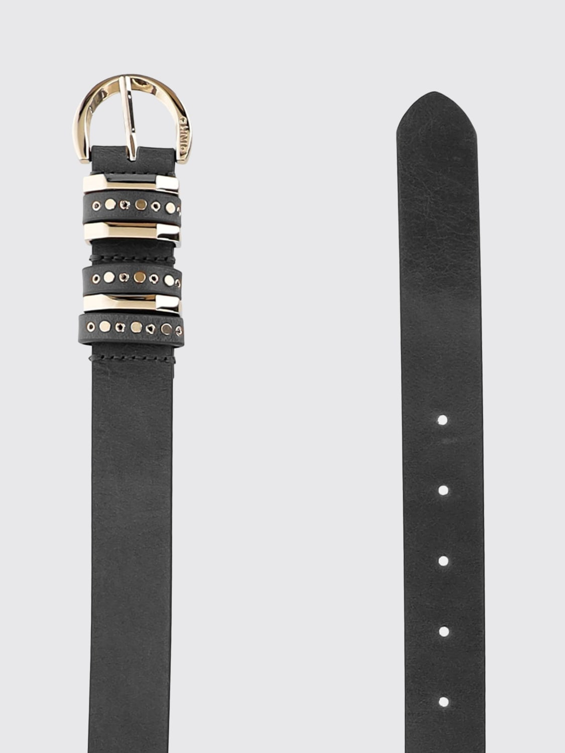 Cintura in pelle con borchie 106426A2QK Z99L PINKO Nero-light gold 