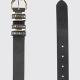 Cintura in pelle con borchie 106426A2QK Z99L PINKO Nero-light gold 