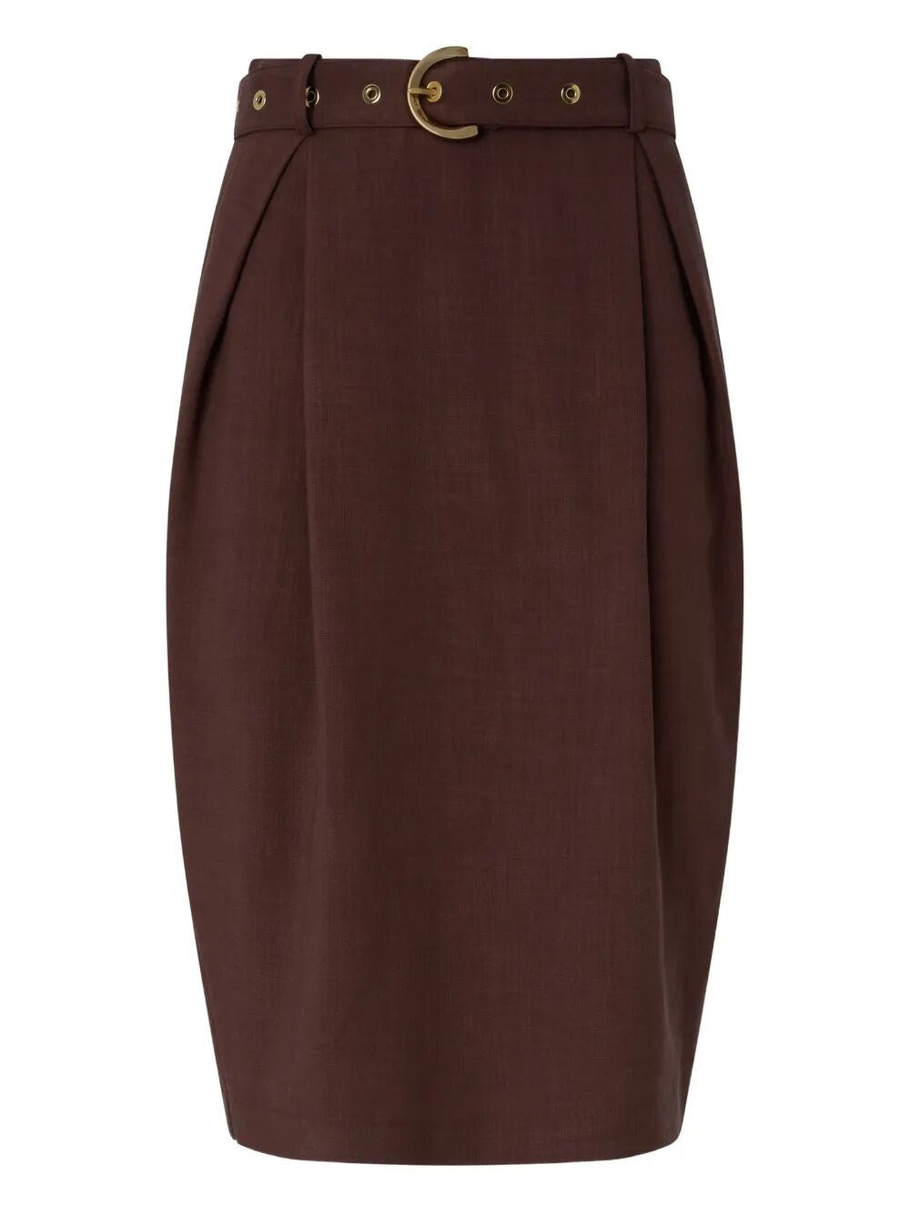 Gonna con cintura in vita 106449A2W6 L78 PINKO Marrone terra x piante 