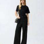 T-shirt con drappeggio e dettaglio dorato 106455A35D Z99 PINKO Nero limousine 
