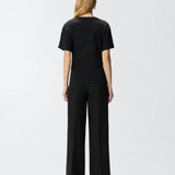 T-shirt con drappeggio e dettaglio dorato 106455A35D Z99 PINKO Nero limousine 