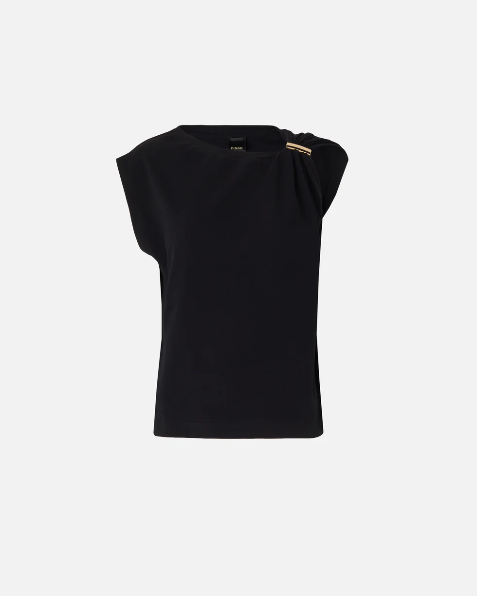 Blusa smanicata 106478A35D Z99 PINKO Nero limousine 