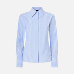 Camicia in cotone a righe con logo 106481A36J EZB PINKO Azzurro/bianco 