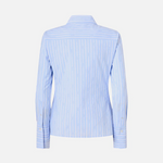 Camicia in cotone a righe con logo 106481A36J EZB PINKO Azzurro/bianco 