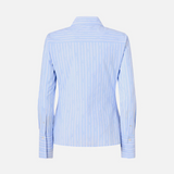 Camicia in cotone a righe con logo 106481A36J EZB PINKO Azzurro/bianco 