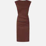 Abito longuette aderente in lino 106521A34I L78 PINKO Marrone terra x piante 