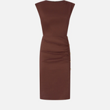 Abito longuette aderente in lino 106521A34I L78 PINKO Marrone terra x piante 