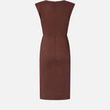 Abito longuette aderente in lino 106521A34I L78 PINKO Marrone terra x piante 