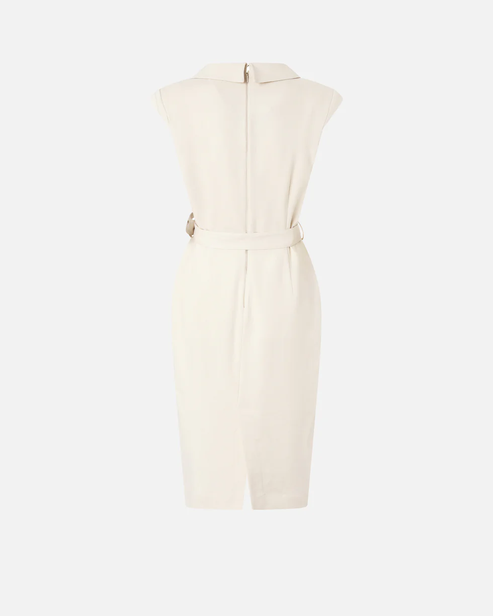 Abito midi a portafoglio con cintura 106565A2W6 C00 PINKO Bianco cigno 