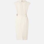 Abito midi a portafoglio con cintura 106565A2W6 C00 PINKO Bianco cigno 