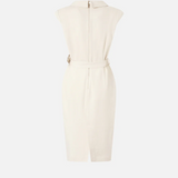 Abito midi a portafoglio con cintura 106565A2W6 C00 PINKO Bianco cigno 