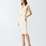 Abito midi a portafoglio con cintura 106565A2W6 C00 PINKO Bianco cigno 