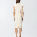 Abito midi a portafoglio con cintura 106565A2W6 C00 PINKO Bianco cigno 