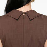 Abito midi a portafoglio con cintura 106565A2W6 L78 PINKO Marrone terra x piante 