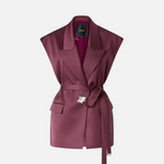 Giacca smanicata in satin 106585A1Y5 R57 PINKO Bordeaux-degustaz. vino 