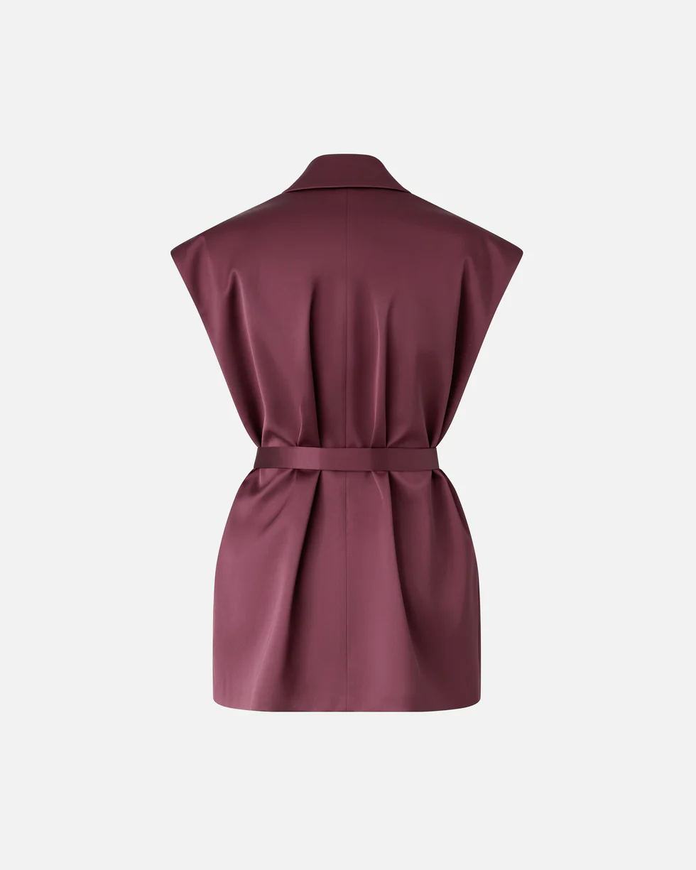 Giacca smanicata in satin 106585A1Y5 R57 PINKO Bordeaux-degustaz. vino 