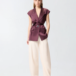 Giacca smanicata in satin 106585A1Y5 R57 PINKO Bordeaux-degustaz. vino 