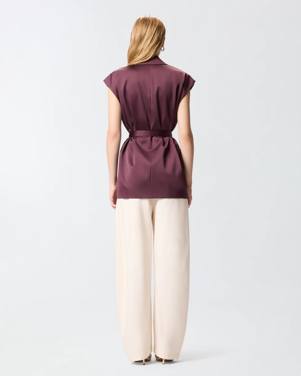 Giacca smanicata in satin 106585A1Y5 R57 PINKO Bordeaux-degustaz. vino 