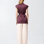 Giacca smanicata in satin 106585A1Y5 R57 PINKO Bordeaux-degustaz. vino 
