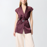 Giacca smanicata in satin 106585A1Y5 R57 PINKO Bordeaux-degustaz. vino 