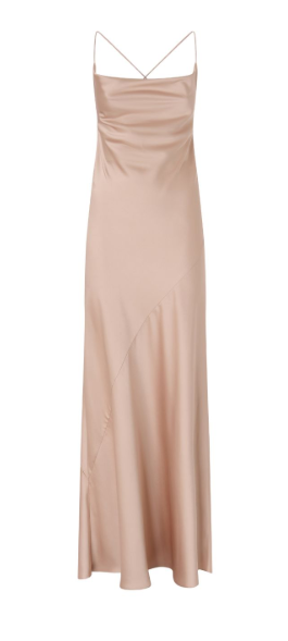Abito lungo in raso 106587A1Y5 Q35 PINKO Rosa mogano 