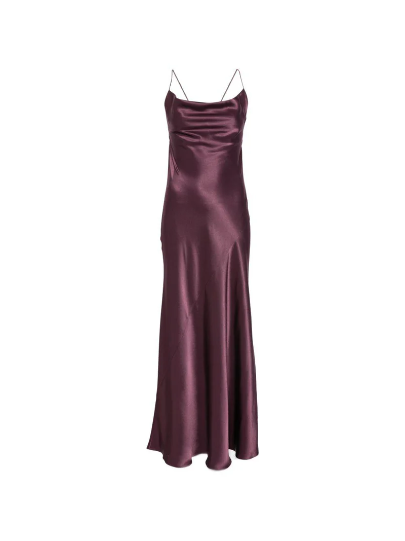 Abito slipdress lungo in satin 106587A1Y5 R57 PINKO Bordeaux-degustaz. vino 