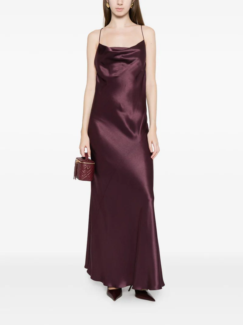Abito slipdress lungo in satin 106587A1Y5 R57 PINKO Bordeaux-degustaz. vino 