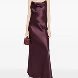 Abito slipdress lungo in satin 106587A1Y5 R57 PINKO Bordeaux-degustaz. vino 