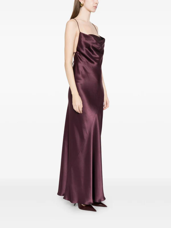 Abito slipdress lungo in satin 106587A1Y5 R57 PINKO Bordeaux-degustaz. vino 