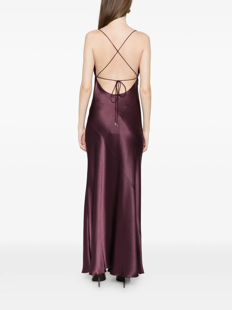 Abito slipdress lungo in satin 106587A1Y5 R57 PINKO Bordeaux-degustaz. vino 